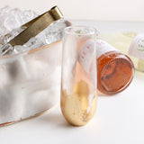 Elm Design HAND PAINTED GOLD LEAF STEMLESS CHAMPAGNE GLASS