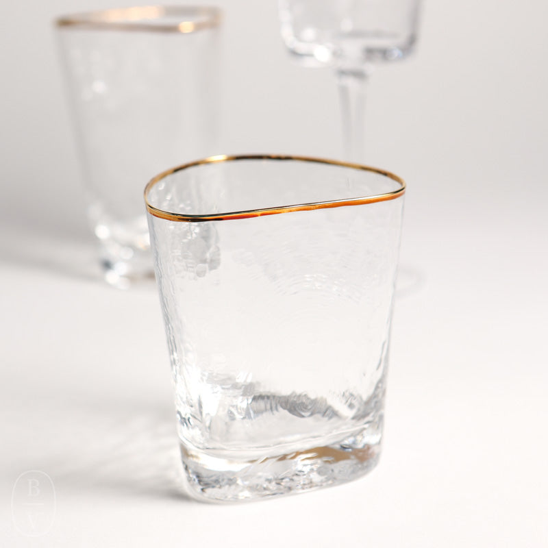 Zodax APERITIVO TRIANGULAR DOUBLE OLD FASHIONED GLASS