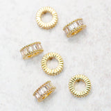 Farrah B Jewelry MINI GEM BEAD CHARM Clear Gold