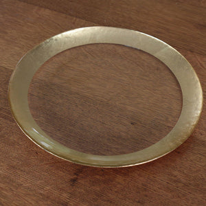 Beatriz Ball NEW ORLEANS LARGE ROUND GLASS PLATTER Clear Gold