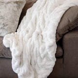 Fabulous Furs COUTURE COLLECTION MINK THROW Snow 60 x 72