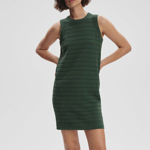 Varley MINDY CONTRAST STITCH KNIT DRESS Cilantro