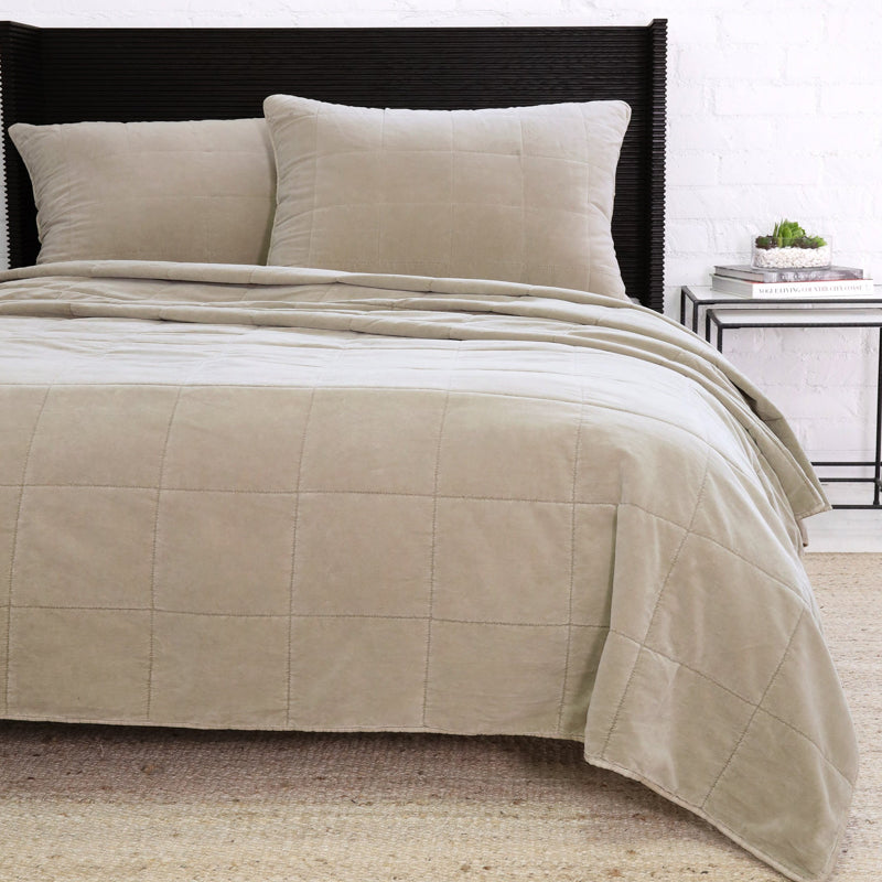 Pom Pom At Home AMSTERDAM COVERLET Taupe