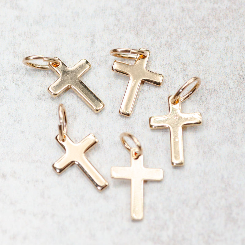 Farrah B Jewelry CROSS CHARM Gold