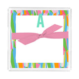 Mary Square INITIAL NOTEPAD WITH ACRYLIC TRAY A