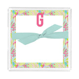 Mary Square INITIAL NOTEPAD WITH ACRYLIC TRAY G