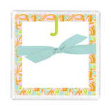 Mary Square INITIAL NOTEPAD WITH ACRYLIC TRAY J