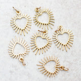 Farrah B Jewelry HEART ABLAZE CHARM Gold