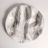 Alex Marshall Studios ROUND RIPPLE PLATE Grey_White Stripe