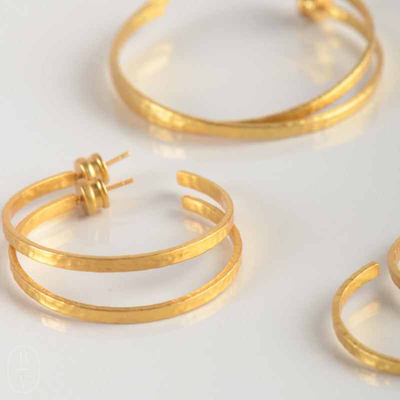 Julie Vos CRESCENT GOLD HOOP EARRINGS