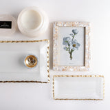 Creative Co-op GOLD DETAIL ROUND CEMENT BOWL