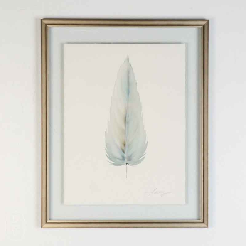 By Lacey MEDIUM FLOATED FRAMED FEATHER PAINTING SERIES 9 NO 3