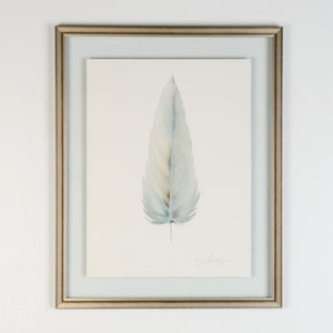 By Lacey MEDIUM FLOATED FRAMED FEATHER PAINTING SERIES 9 NO 3