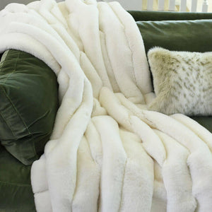 Fabulous Furs POSH THROW Ivory 60 x 72