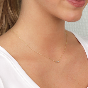 eNewton Design 14KT GOLD AND DIAMOND SIGNIFICANCE BAR NECKLACE