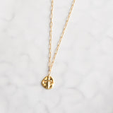 Virtue GOLD PAPERCLIP RAISED CROSS COIN NECKLACE
