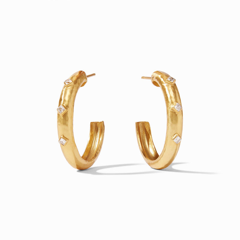 Julie Vos NOEL STONE HOOP EARRINGS Medium