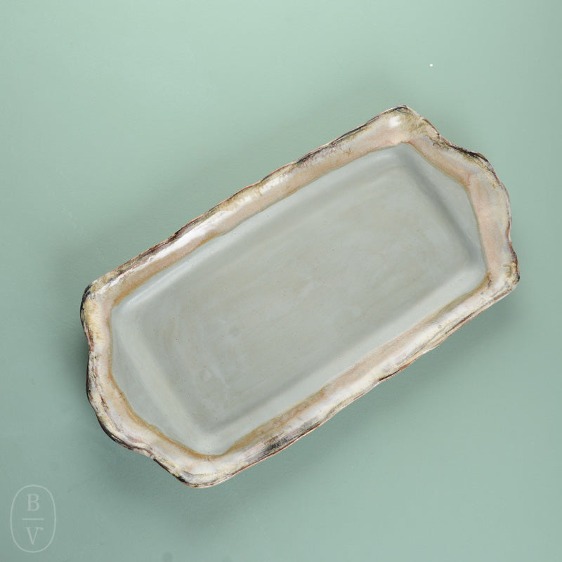Etta B Pottery RECTANGLE TRAY HANDLES