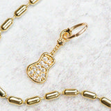 Farrah B Jewelry GUITAR CHARM Clear Gold