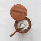 Creative Co-op ACACIA WOOD COVERED JAR WITH SPOON