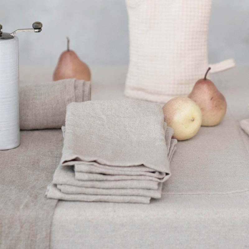 Creative Co-op STONEWASHED LINEN NAPKINS SET OF 4