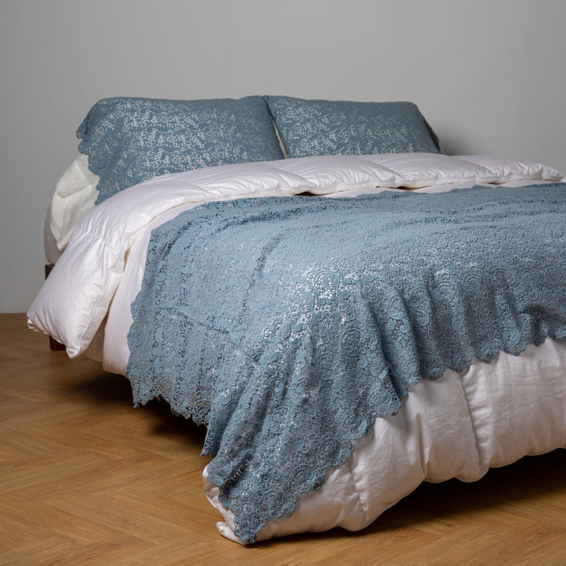 Bella Notte Linens ALLORA BED SCARF Tahoe Blue
