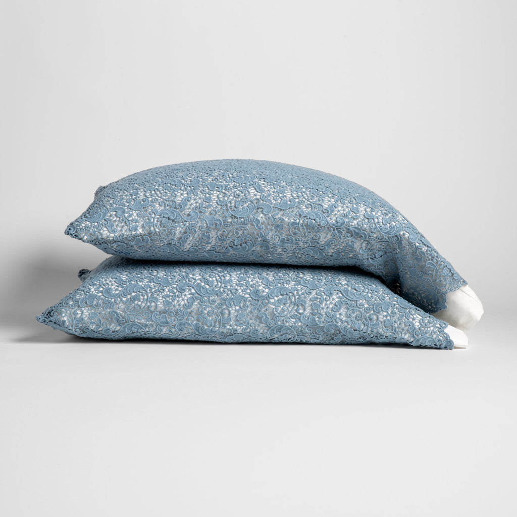 Bella Notte Linens ALLORA PILLOWCASE COVER Tahoe Blue