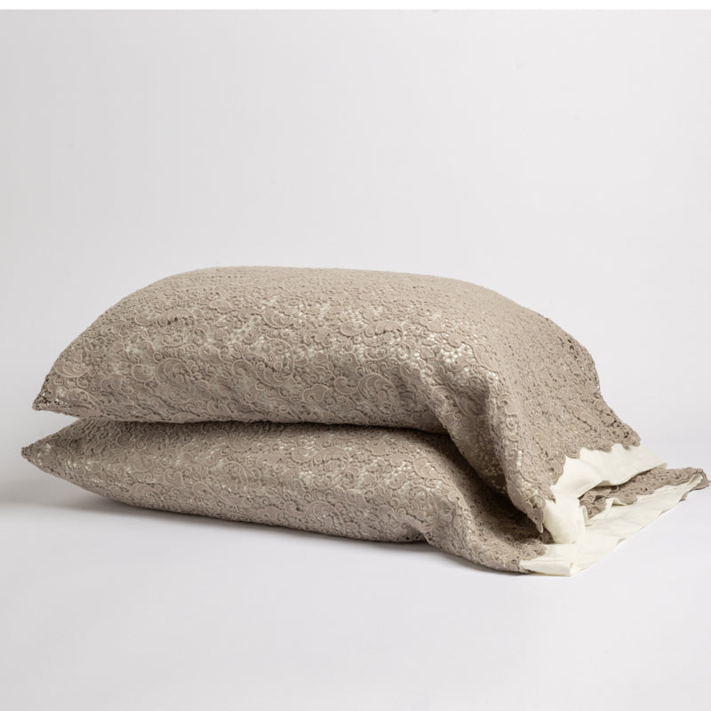 Bella Notte Linens ALLORA PILLOWCASE COVER Fog
