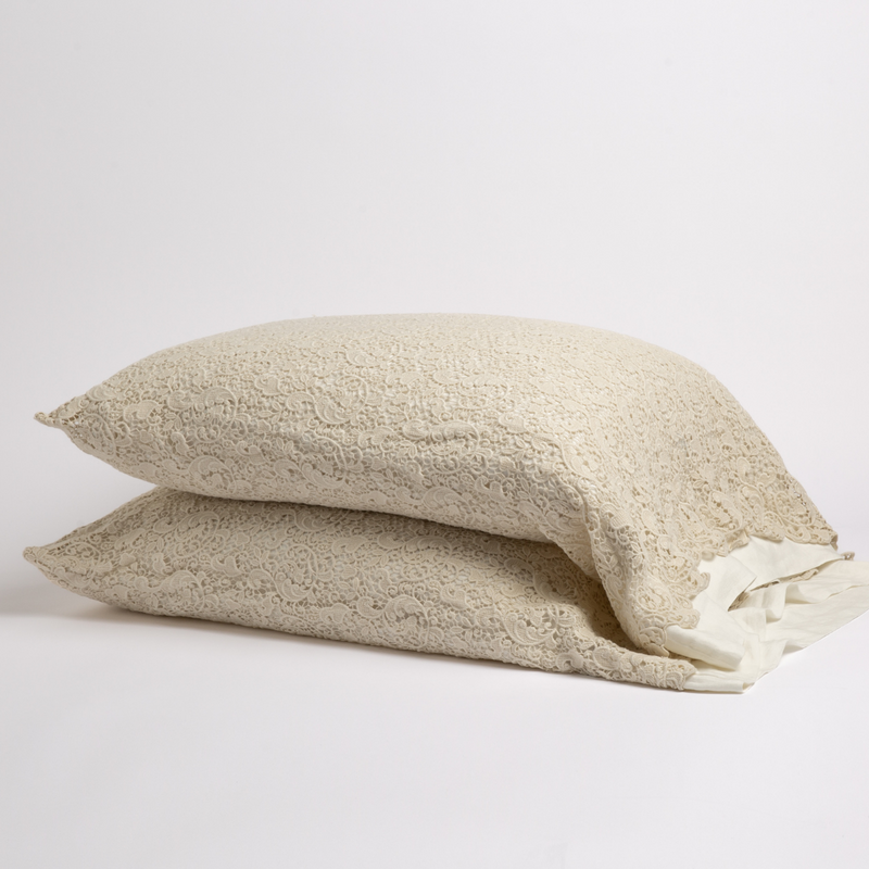 Bella Notte Linens ALLORA PILLOWCASE COVER Parchment