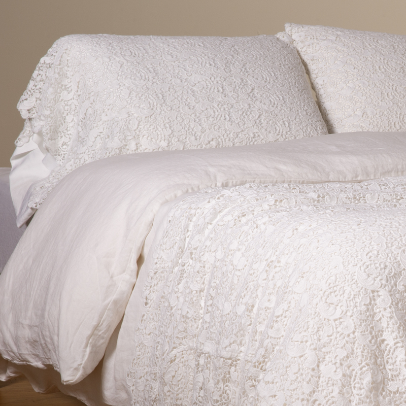 Bella Notte Linens ALLORA PILLOWCASE COVER White