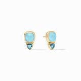 Julie Vos AQUITAINE DUO STUD EARRINGS Iridescent Capri Blue