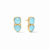 Julie Vos AQUITAINE MIDI EARRINGS Iridescent Capri Blue