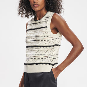 Varley ATHENA POINTELLE KNIT VEST Egret