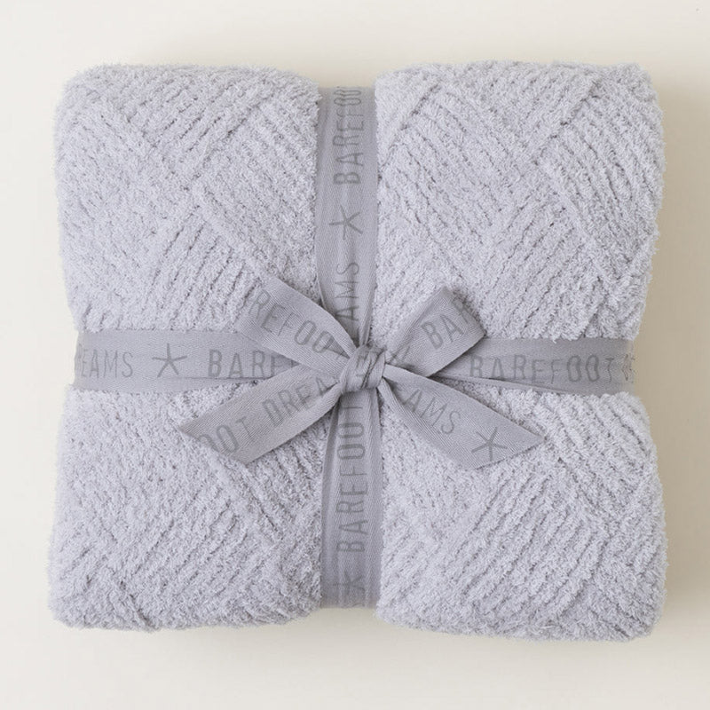 Barefoot Dreams COZYCHIC DIAMOND WEAVE BLANKET Oyster