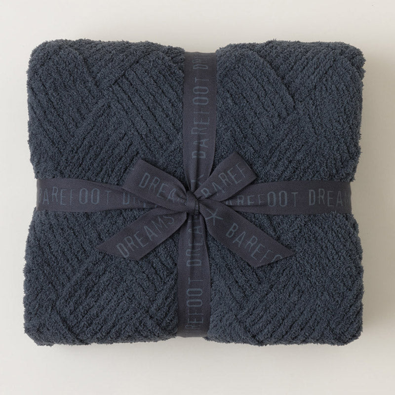 Barefoot Dreams COZYCHIC DIAMOND WEAVE BLANKET Slate Blue