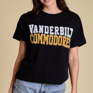 Stewart Simmons THE VANDERBILT COMMODORES CHENILLE TEAM TOP Black