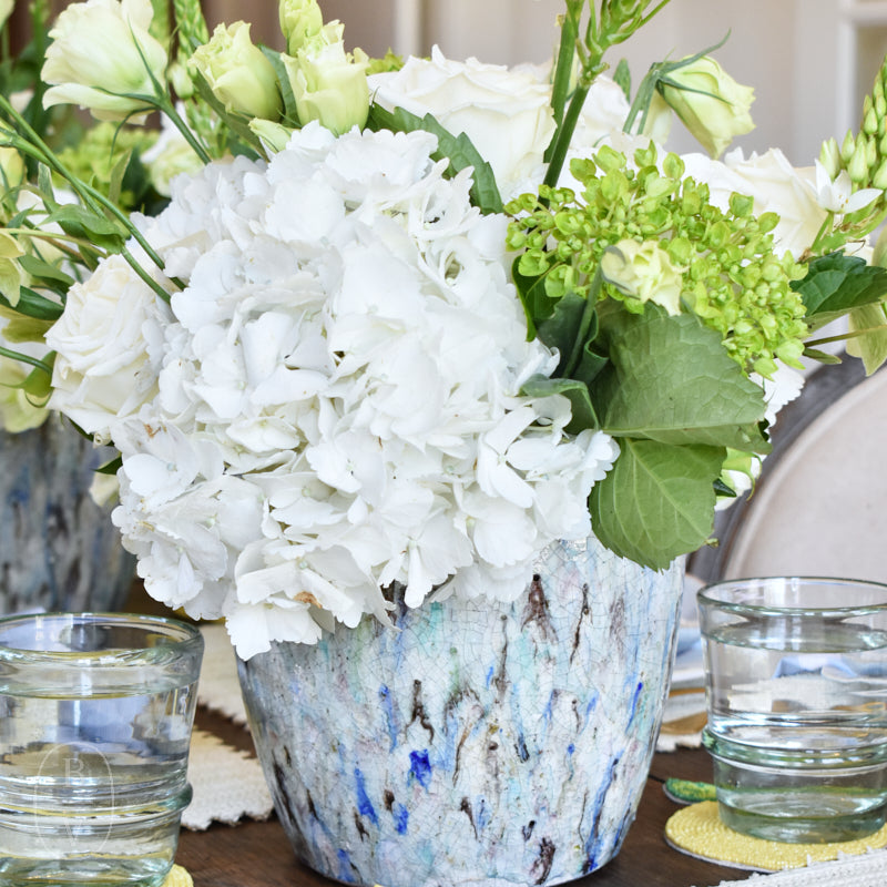 Creative Co-op CRACKLE GLAZE TERRACOTTA PLANTER