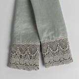 Bella Notte Linens PALOMA PILLOWCASE WITH COTTON LACE TRIM Cloud