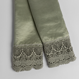 Bella Notte Linens PALOMA PILLOWCASE WITH COTTON LACE TRIM Eucalyptus