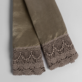 Bella Notte Linens PALOMA PILLOWCASE WITH COTTON LACE TRIM Fog