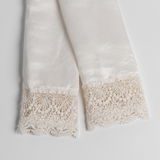 Bella Notte Linens PALOMA PILLOWCASE WITH COTTON LACE TRIM Winter White