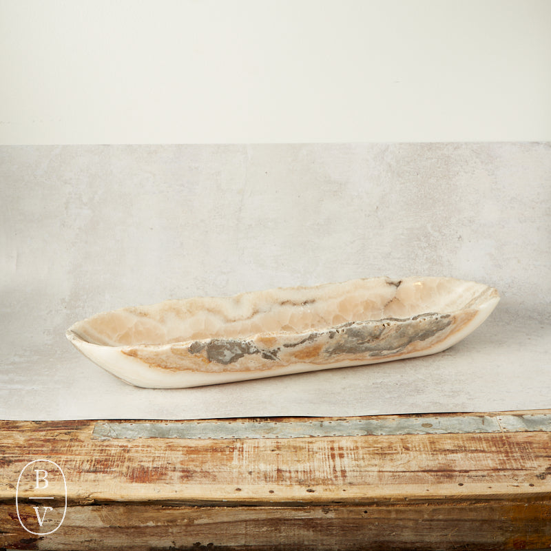 Blue Ocean Traders ONYX BOWL Black Lapis Long Medium