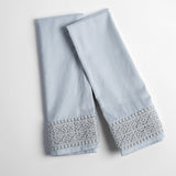 Bella Notte Linens BRIA PILLOWCASE WITH NOVOLA LACE Cloud
