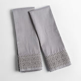 Bella Notte Linens BRIA PILLOWCASE WITH NOVOLA LACE Fog