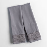 Bella Notte Linens BRIA PILLOWCASE WITH NOVOLA LACE Moonlight