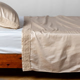 Bella Notte Linens BRIA FLAT SHEET WITH NOVOLA LACE Parchment