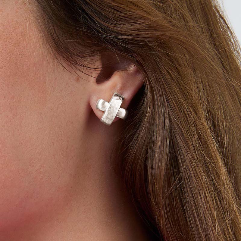 Julie Vos SILVER CATALINA X STUD EARRINGS