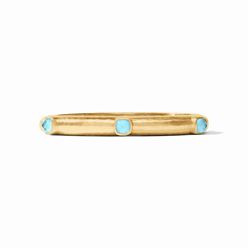 Julie Vos CATALINA HINGE BANGLE BRACELET Iridescent Capri Blue