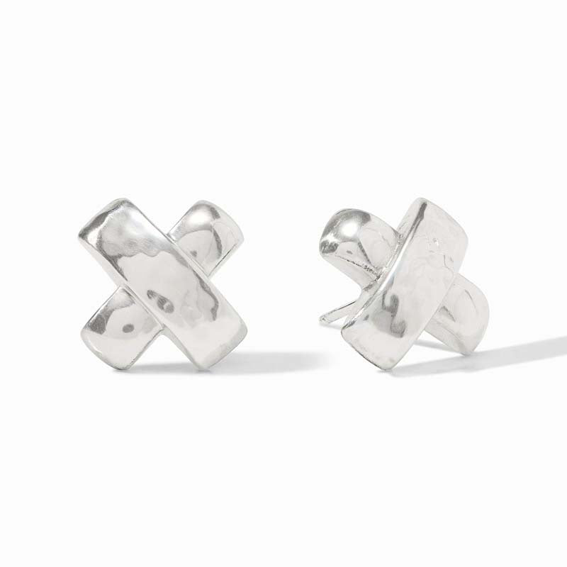 Julie Vos SILVER CATALINA X STUD EARRINGS Silver