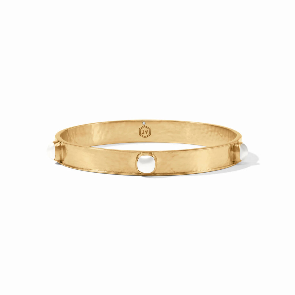 Julie Vos CATALINA STONE BANGLE BRACELET Pearl Small